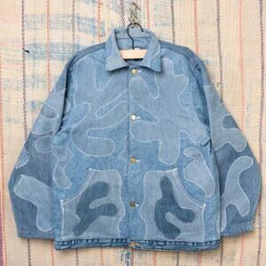 Custom upcycled patchwork denim jacket